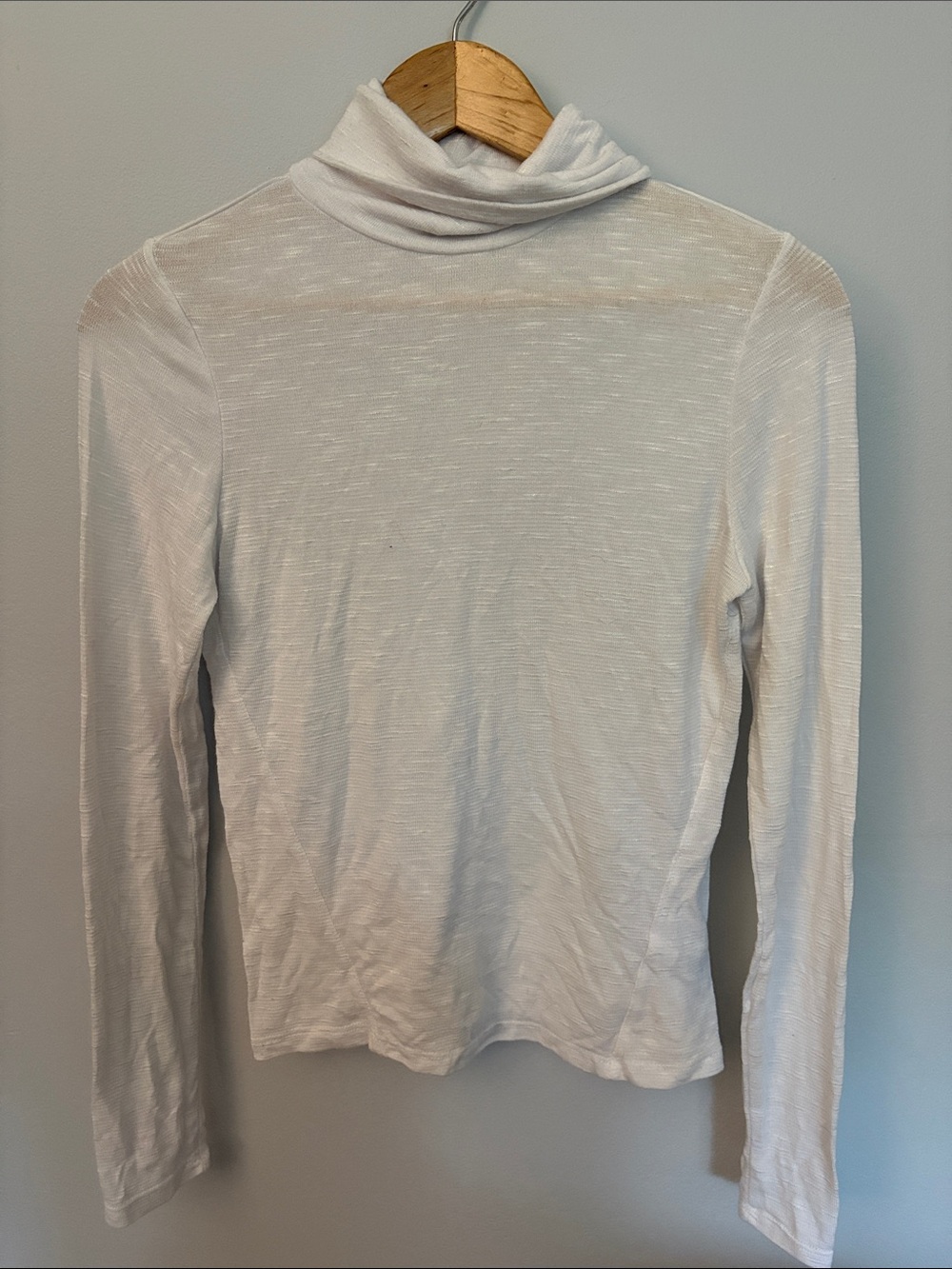 Classic White Long-Sleeve Turtleneck Top